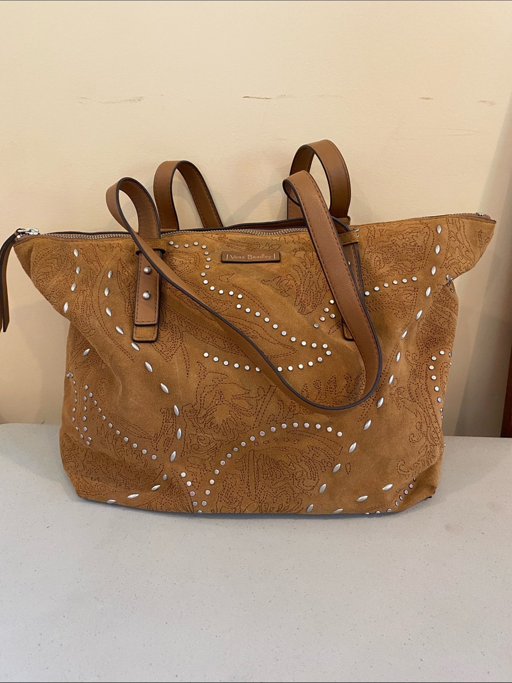 SUEDED VERA BRADLEY SHOULDER BAG